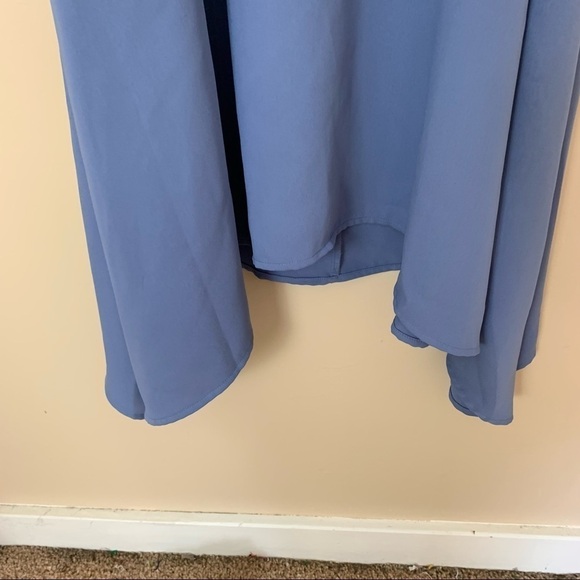 29. [Antibes Blanc] Blue Midi Shark Bite Hem Tent Trapeze Sleeveless Dress - Picture 10 of 10